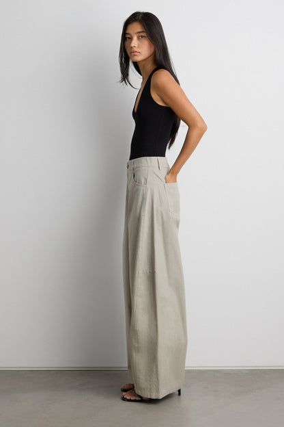 COTTON BARREL PANT