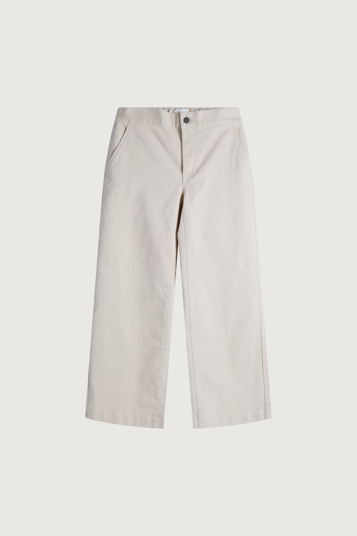 CROPPED LENGTH TWILL WIDE LEG PANT