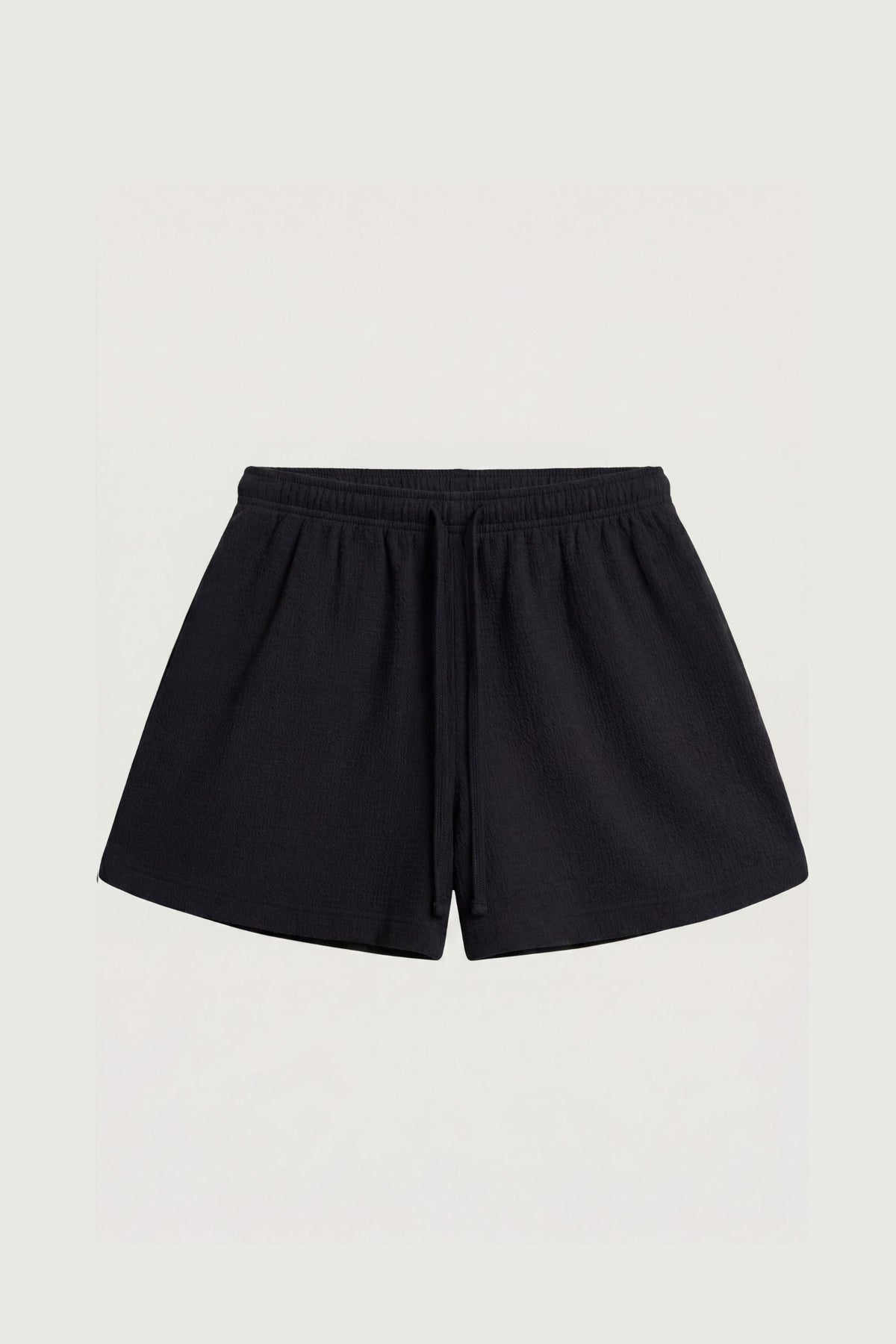KNIT DRAWSTRING ELASTIC WAIST SHORT