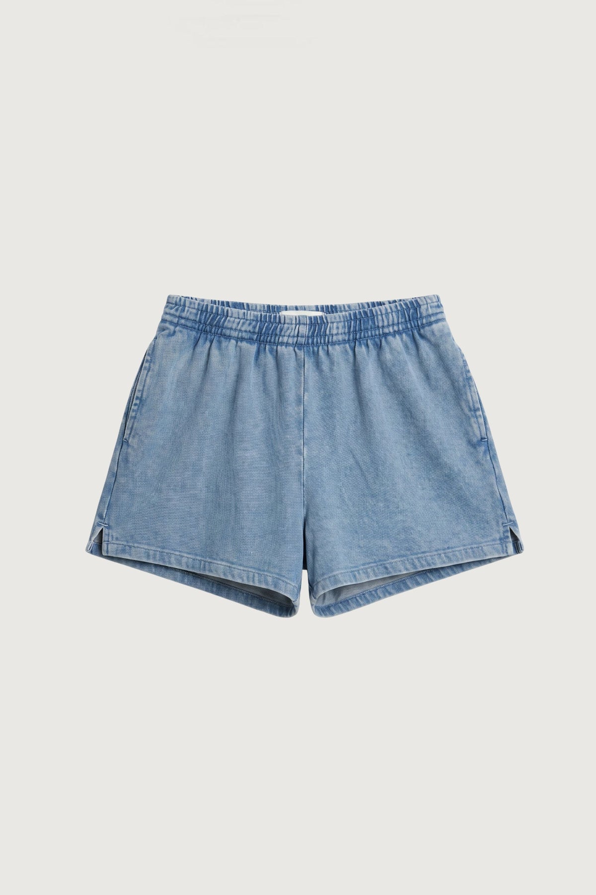 GARMENT DYED COTTON ELASTIC WAIST SHORT