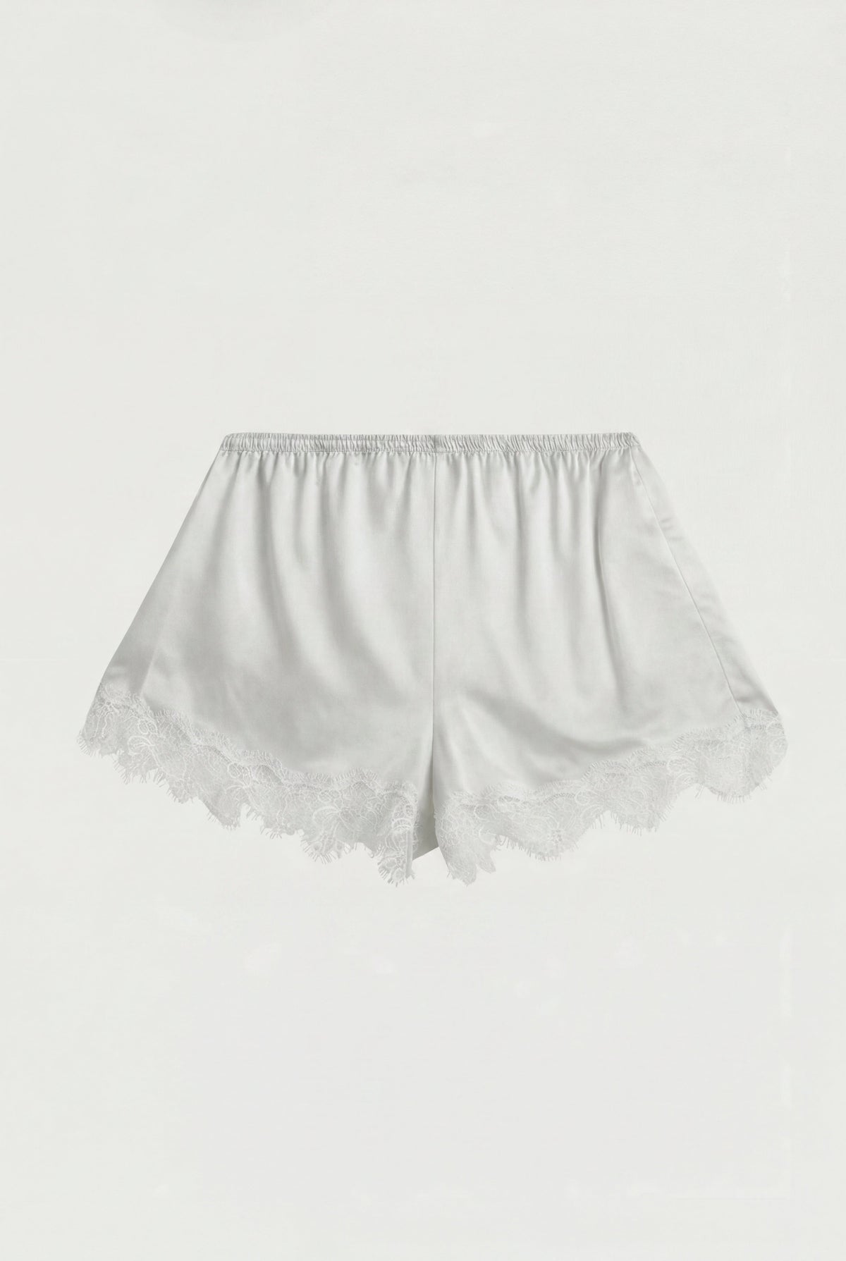 SATIN SHORT WITH LACE HEM