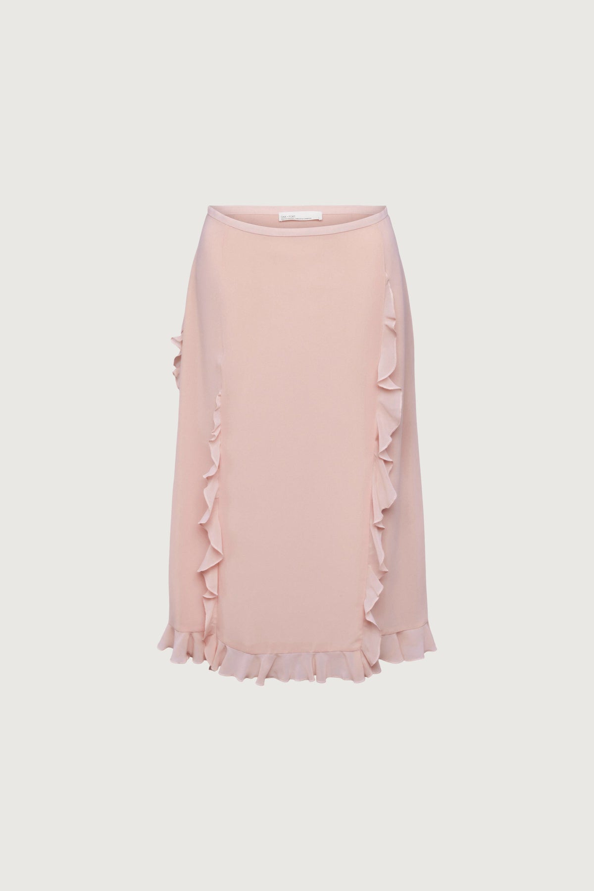 CHIFFON RUFFLED MIDI SKIRT