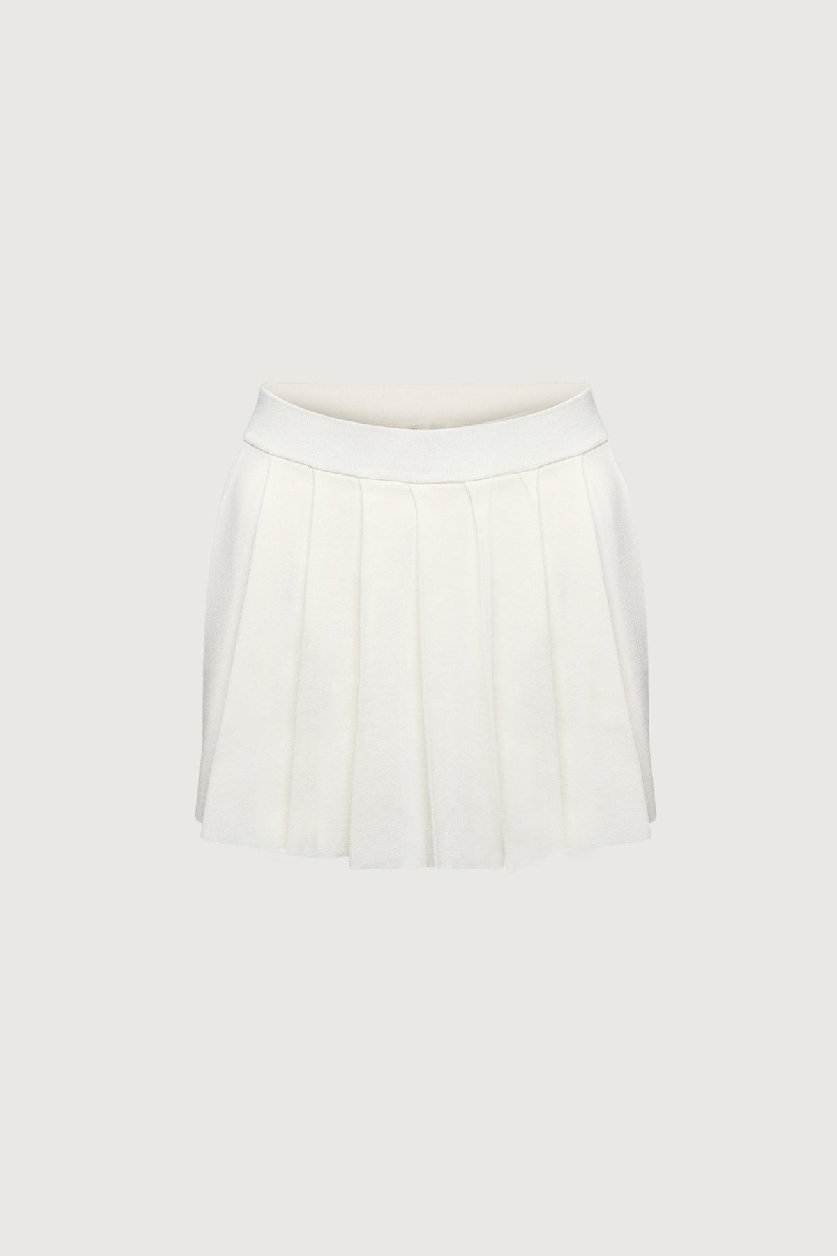 PLEATED KNIT MINI SKIRT
