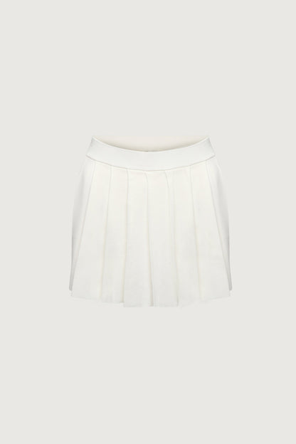PLEATED KNIT MINI SKIRT