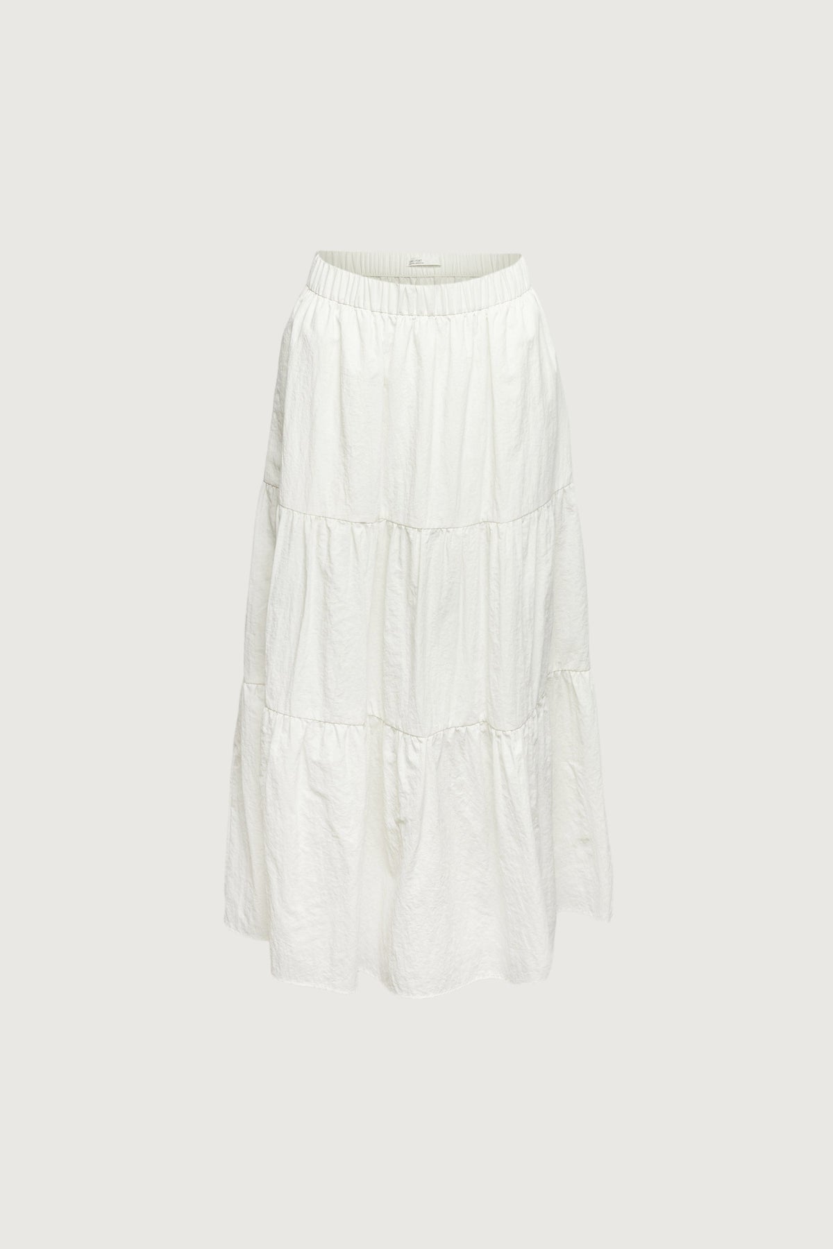 TIERED NYLON MIDI SKIRT