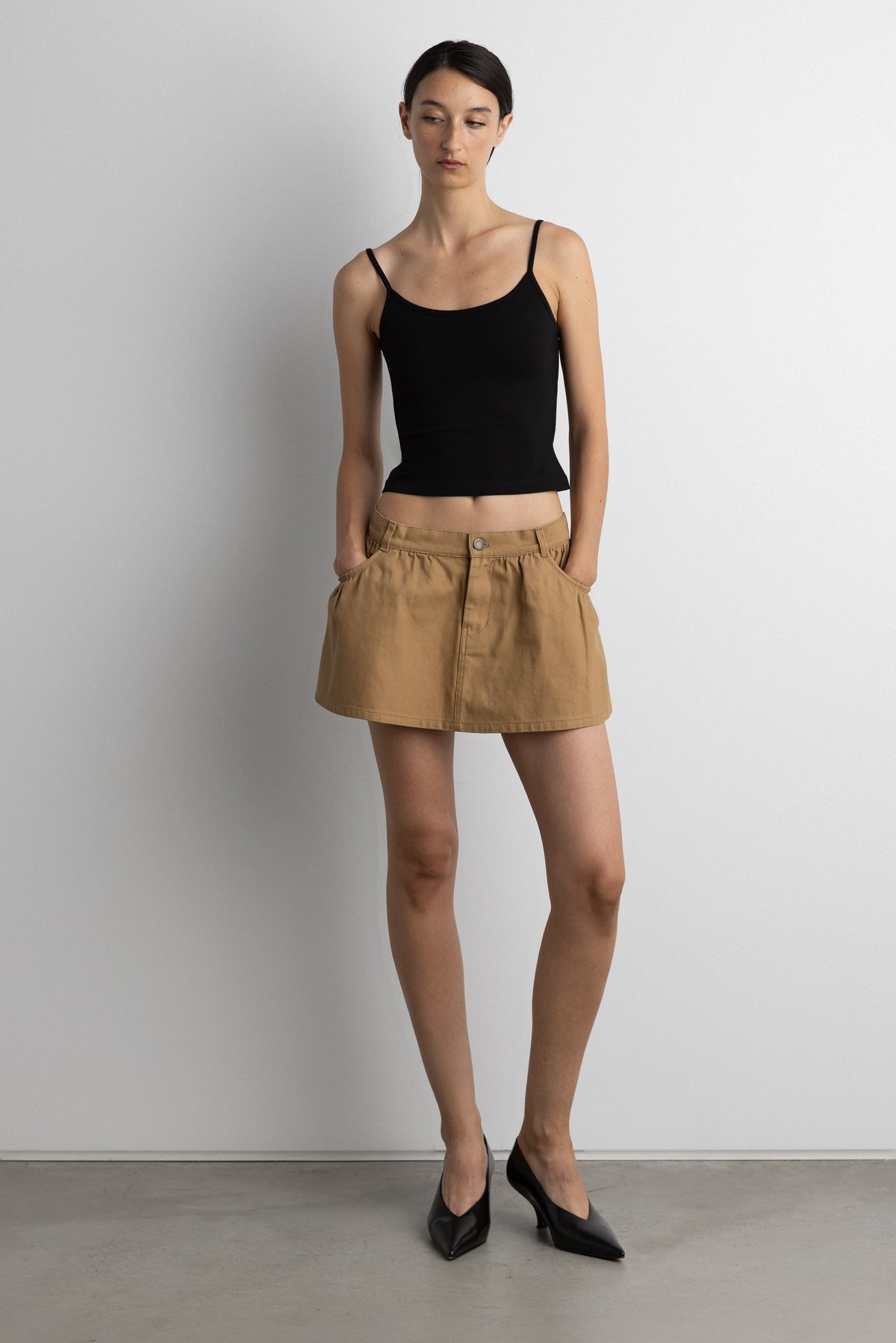 MINI CANVAS PLEATED SKORT