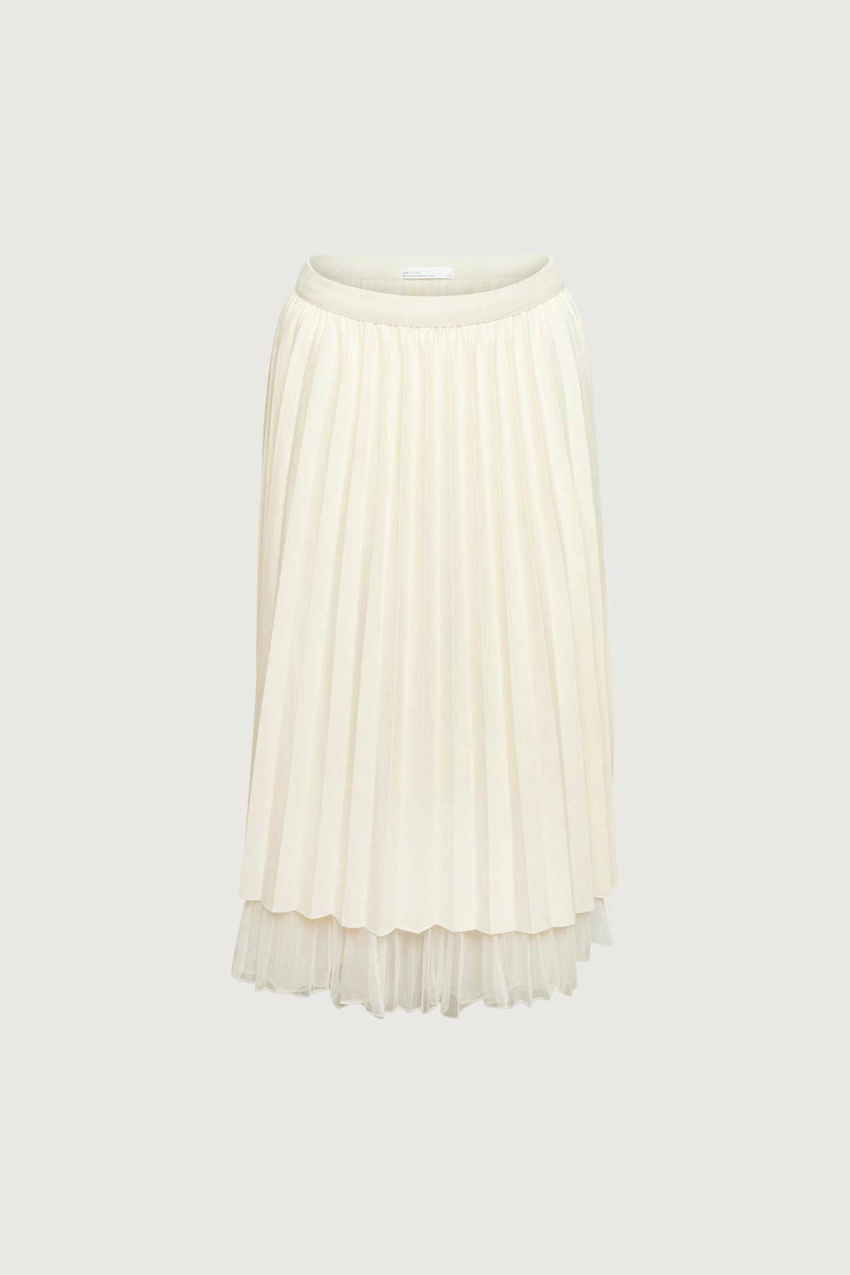 REVERSIBLE LAYERED PLEATED MIDI SKIRT