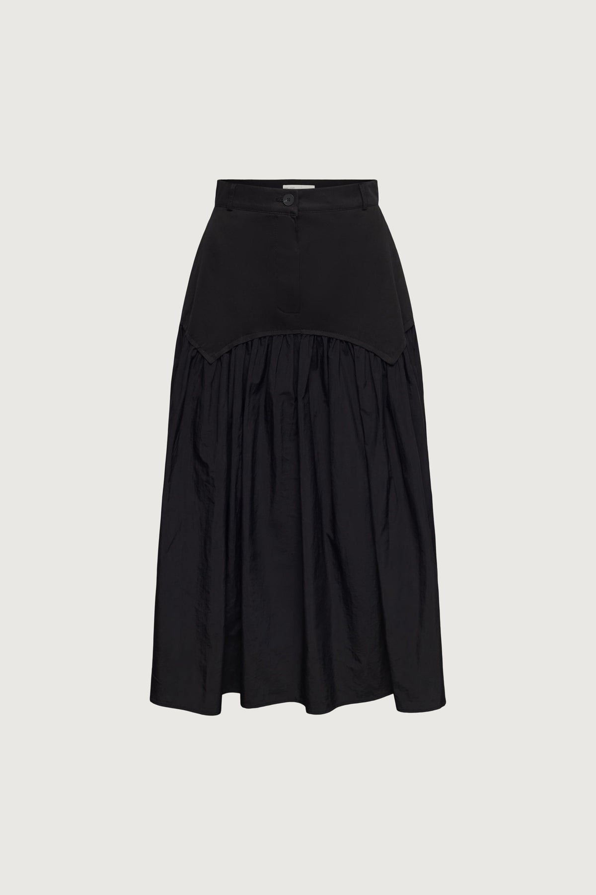 NYLON PLEATED MIDI SKIRT