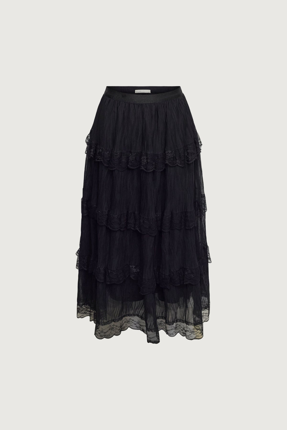 TIERED RUFFLE MAXI SKIRT