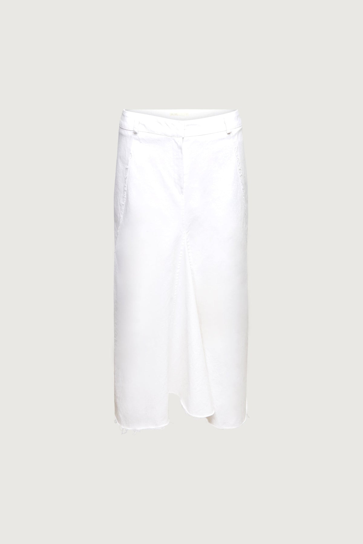 RAW HEM MIDI SKIRT