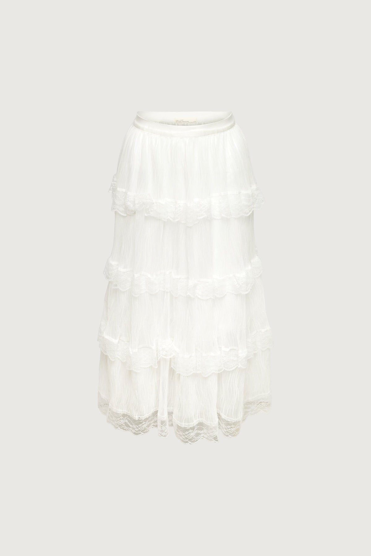 SHEER LAYERED LACE MAXI SKIRT