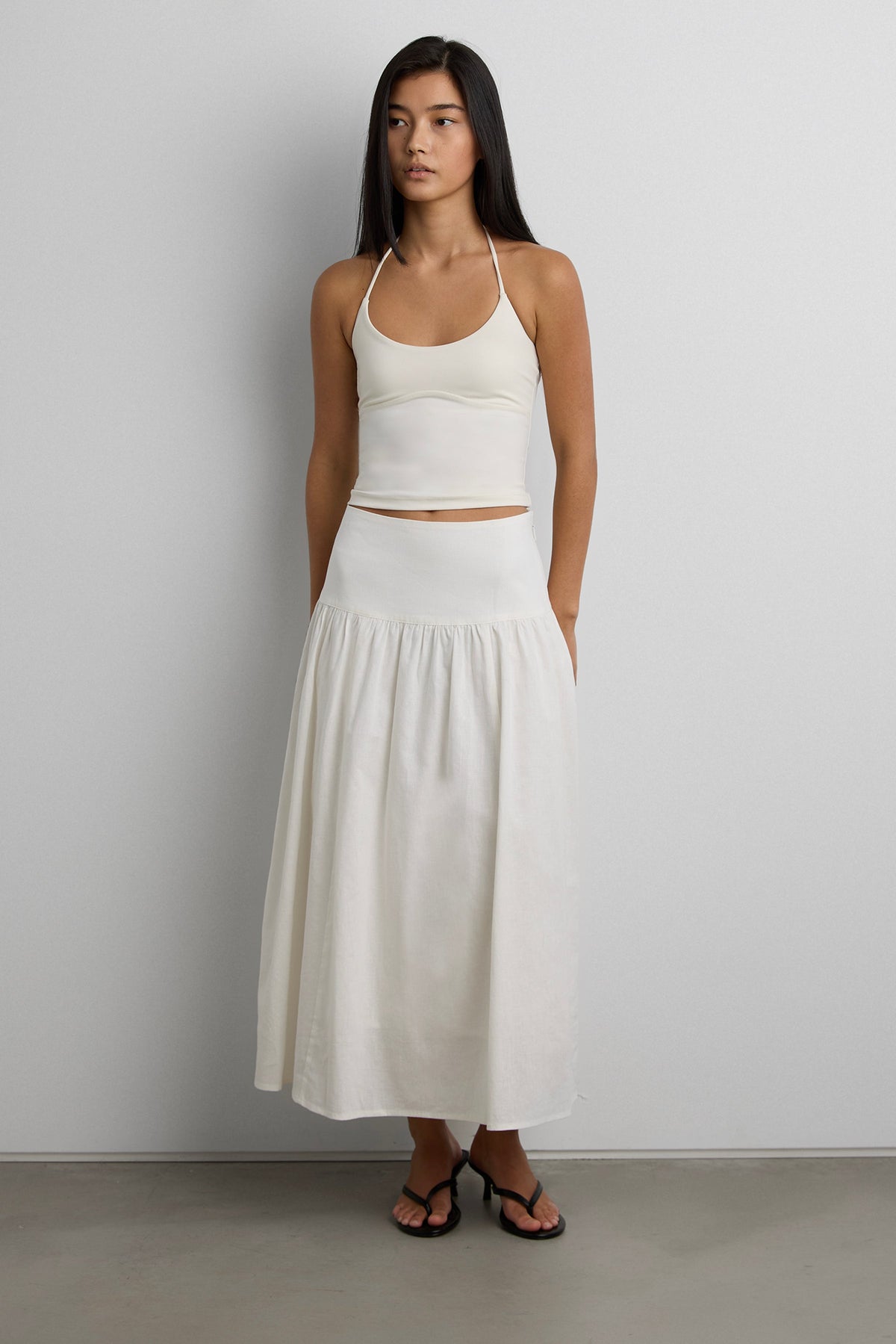 LINEN MIDI SKIRT