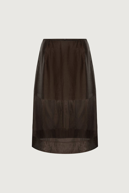 SHEER ORGANZA MIDI SKIRT