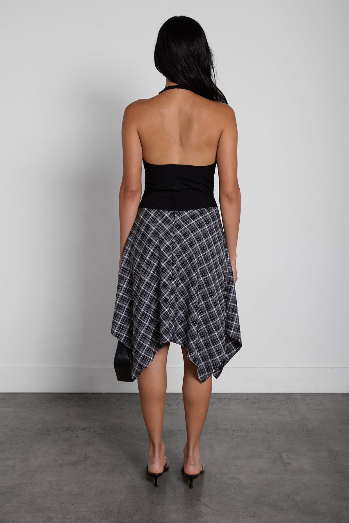 TARTAN PRINT A-LINE MIDI SKIRT