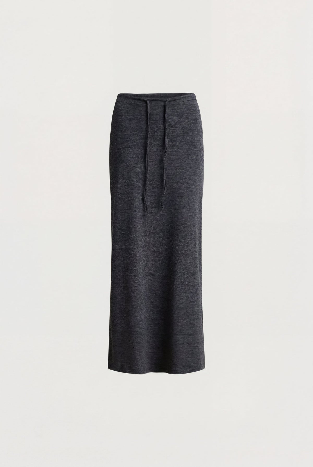 TEXTURED DRAWSTRING MAXI SKIRT