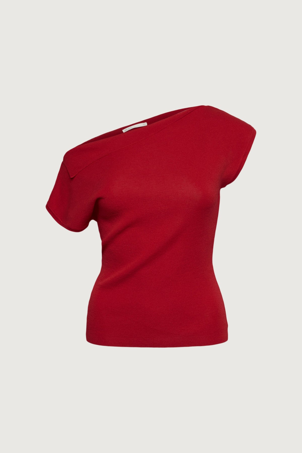 ASYMMETRICAL OFF THE SHOULDER CAP SLEEVE SWEATER