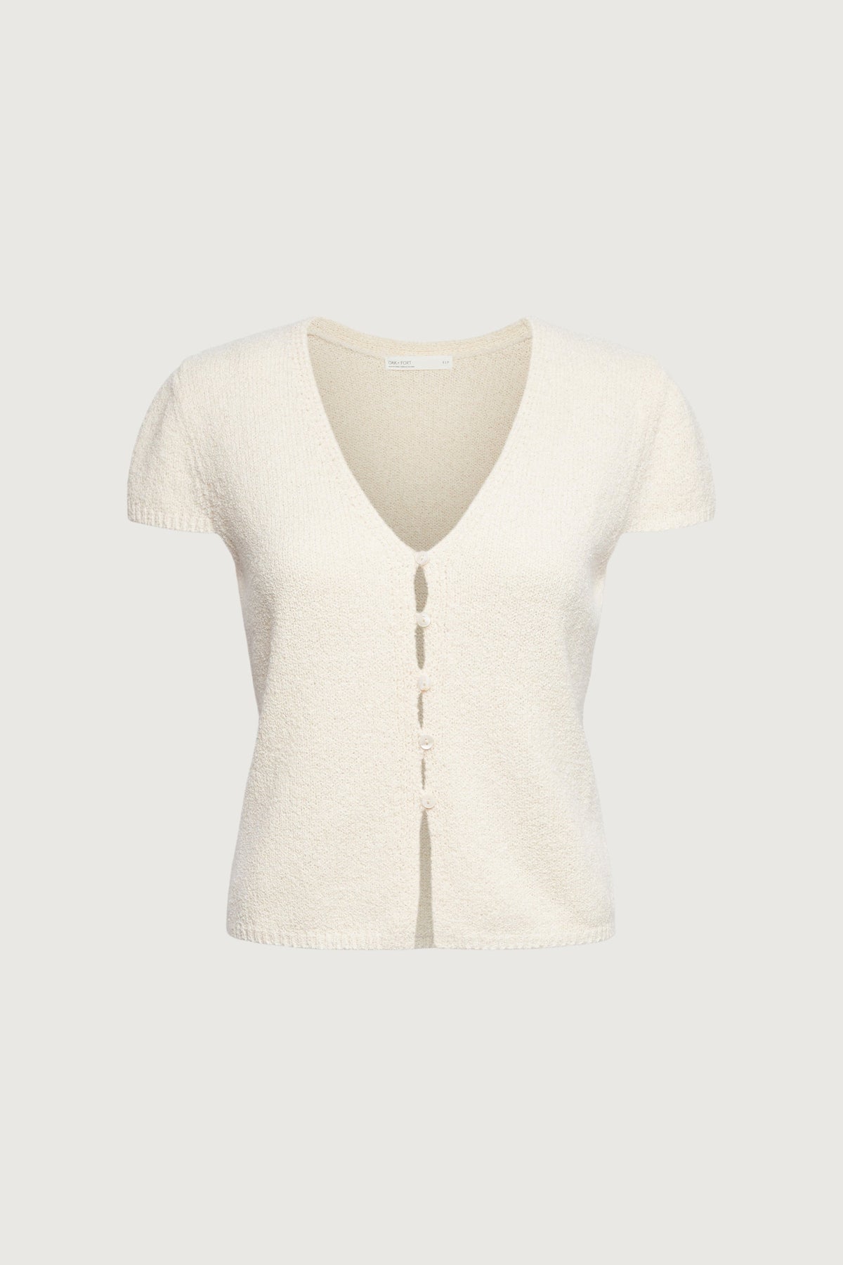 BUTTON FRONT CAP SLEEVE SWEATER