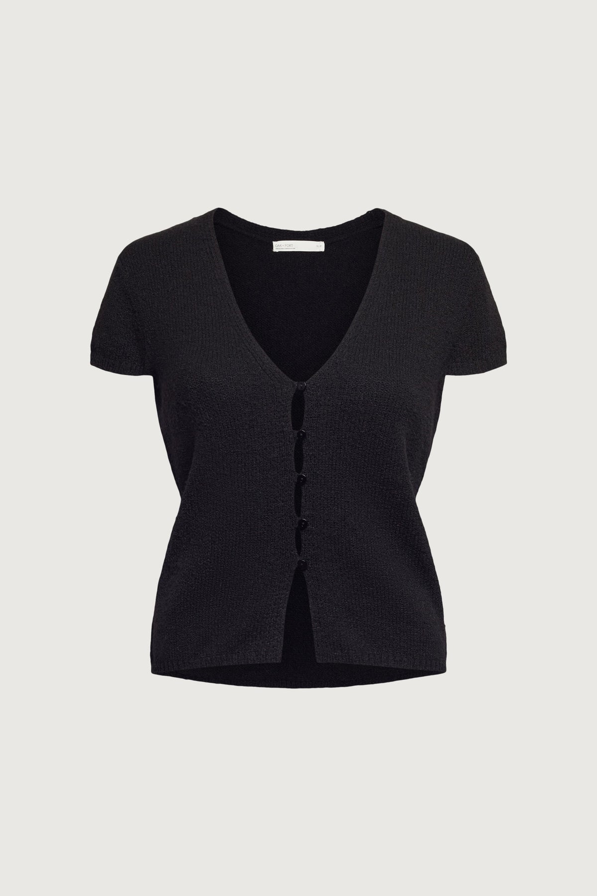 BUTTON FRONT CAP SLEEVE SWEATER
