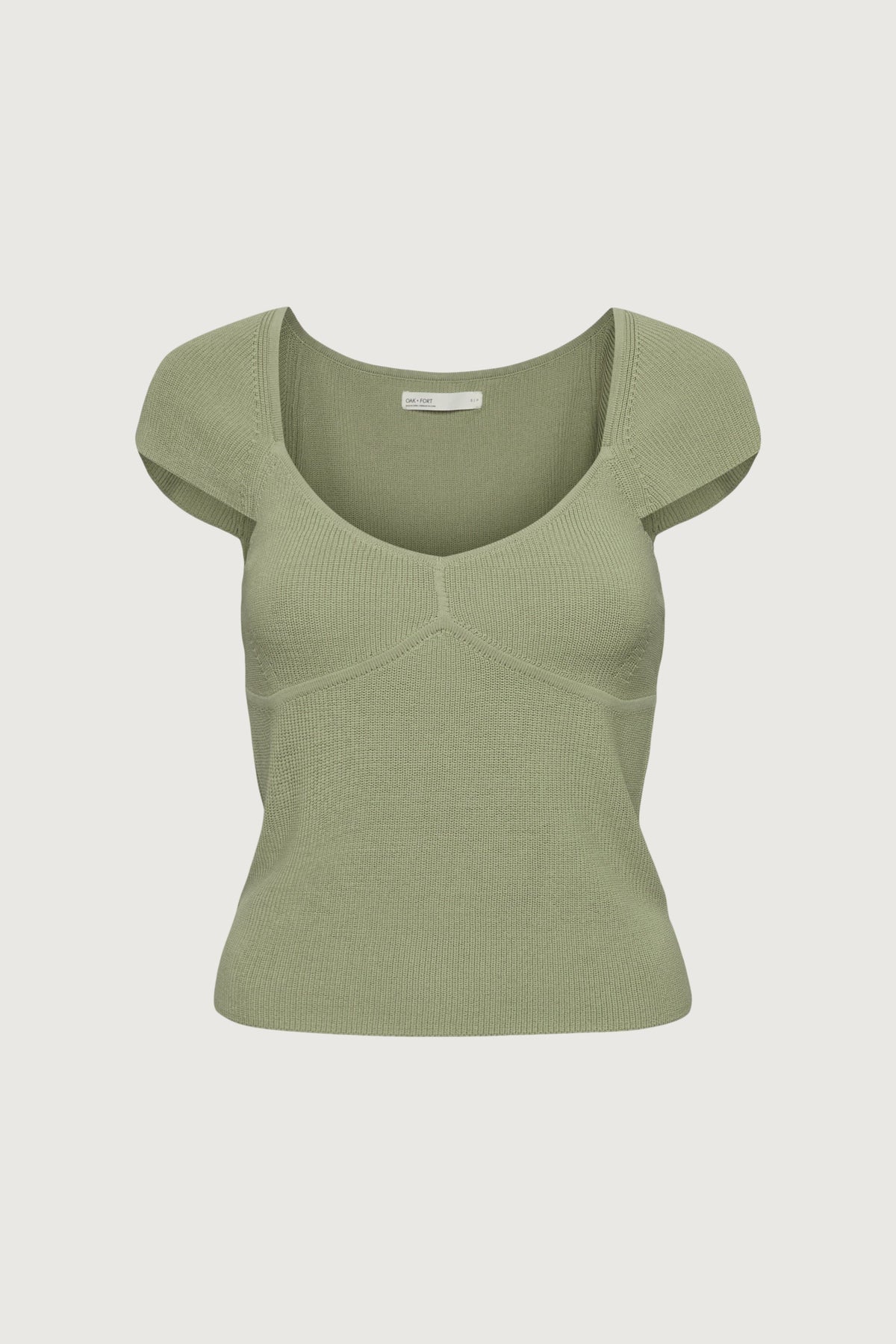 RIBBED CAP SLEEVE SHORT SLEEVE SWEATER