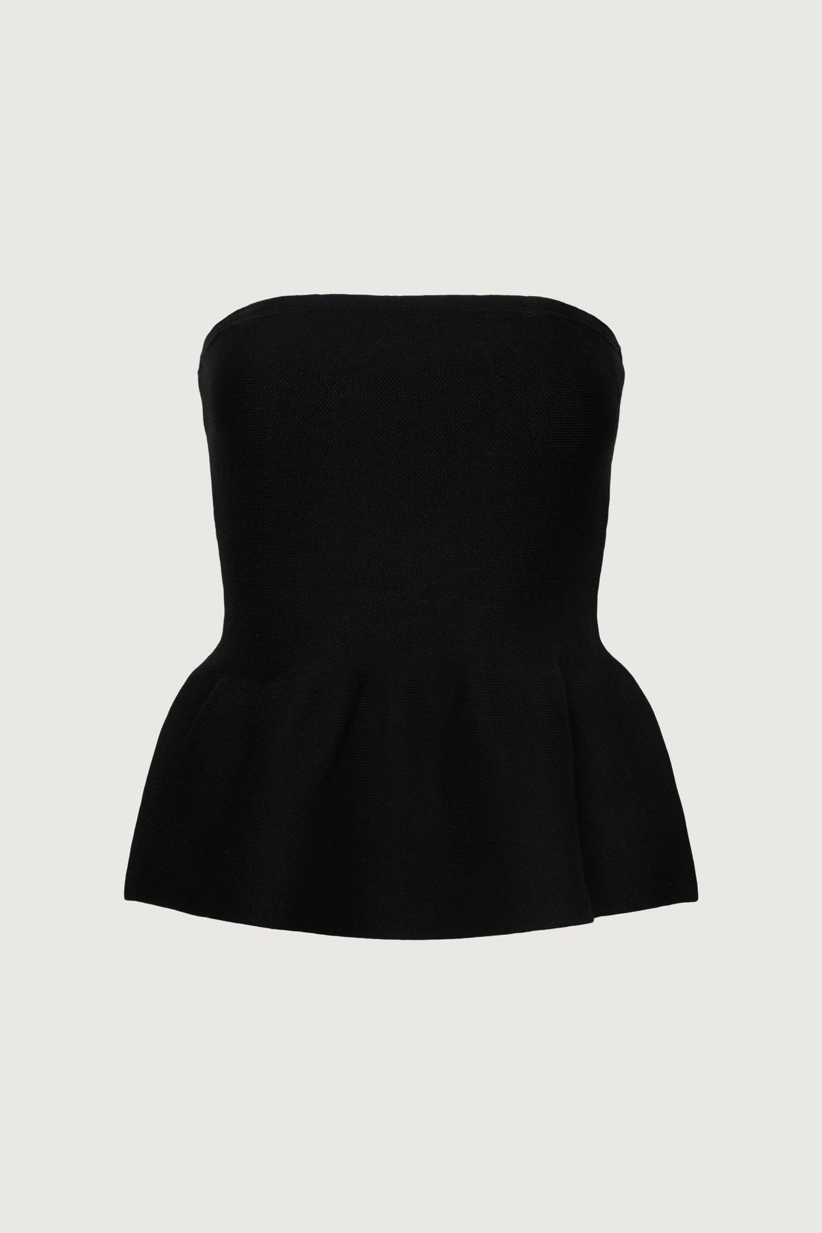 KNIT PEPLUM TUBE TOP