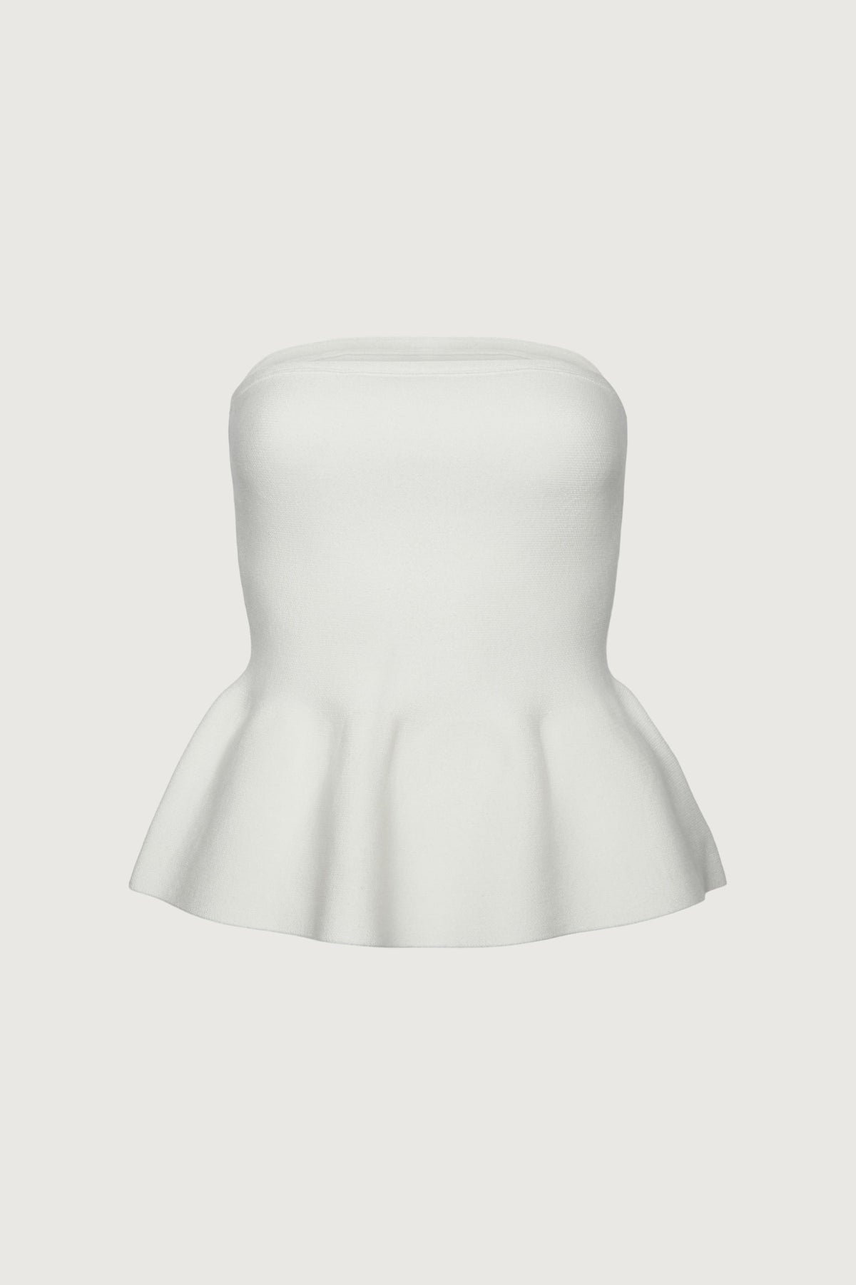 KNIT PEPLUM TUBE TOP