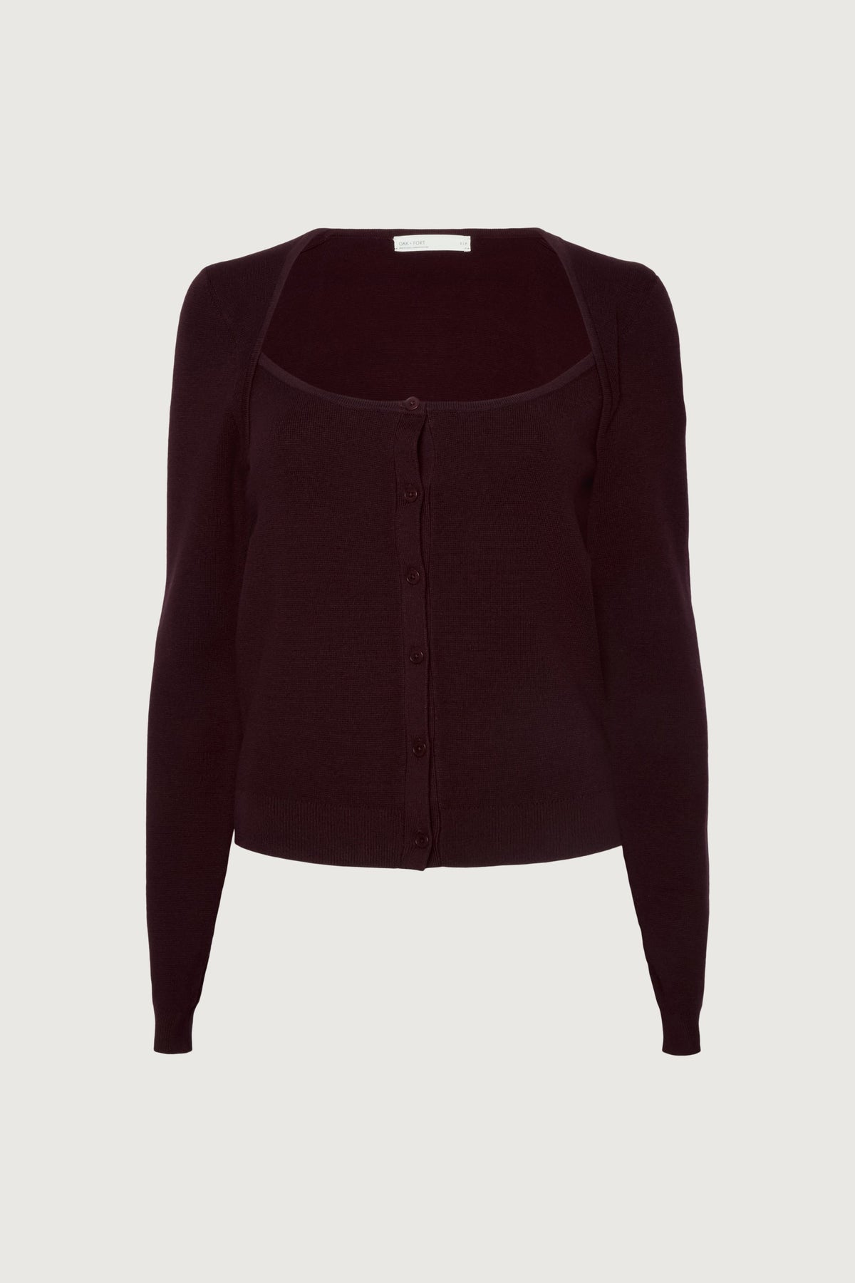 BUTTON FRONT SQUARE NECK SWEATER