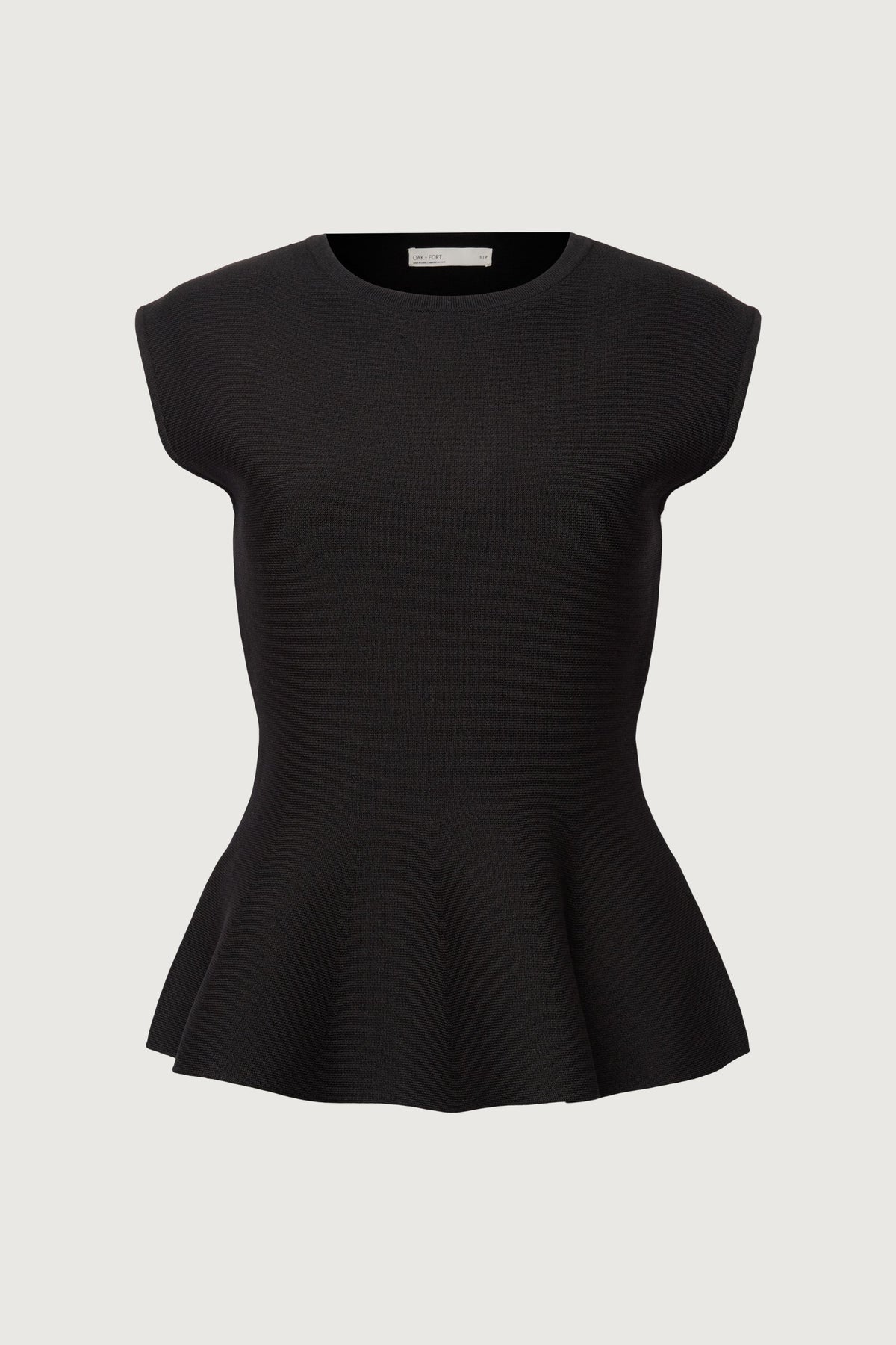 THICK RIBBED PEPLUM TOP