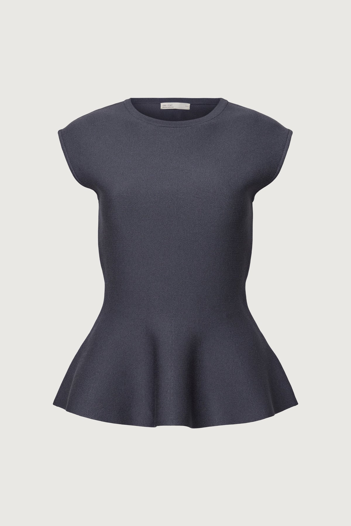 THICK RIBBED PEPLUM TOP