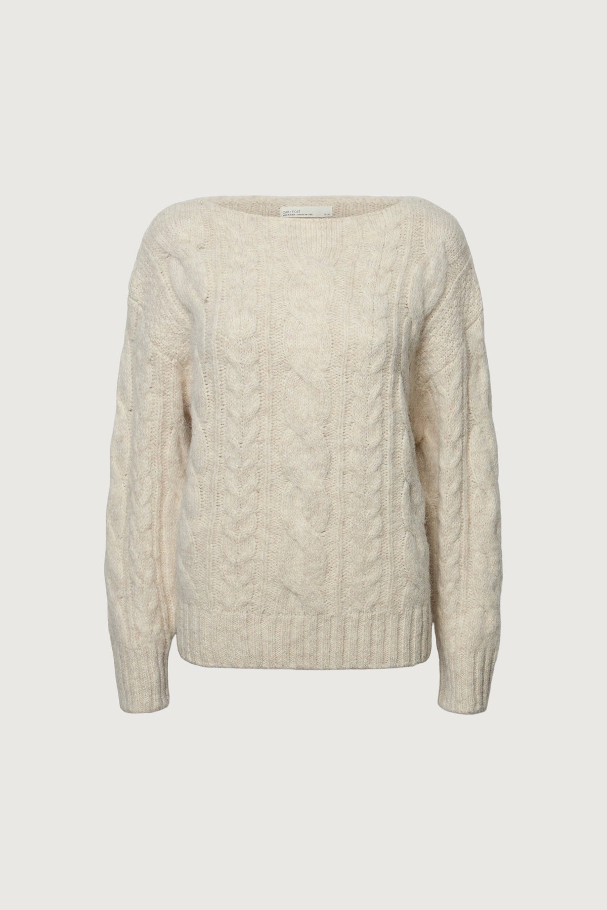 ALPACA AND WOOL-BLEND CABLE KNIT SWEATER