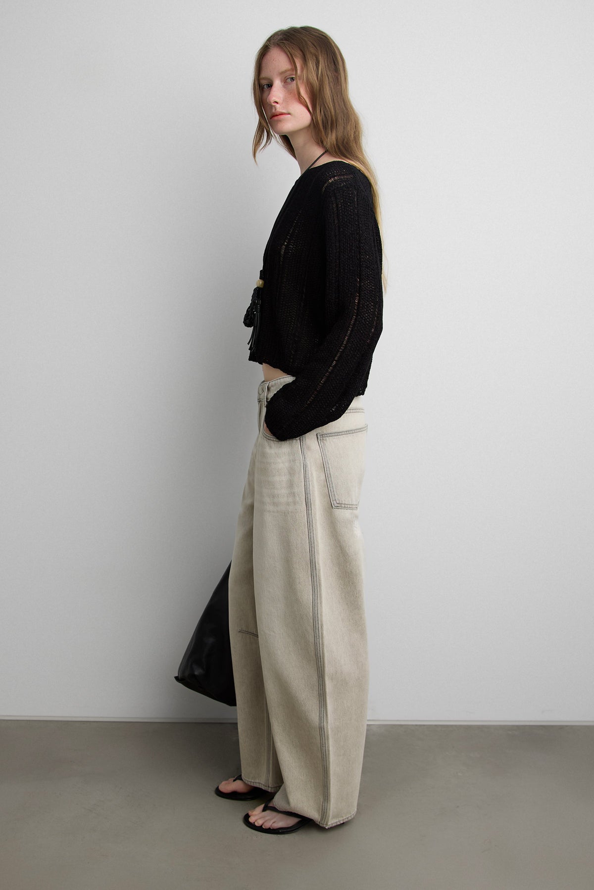 SHEER BOATNECK MESH SWEATER