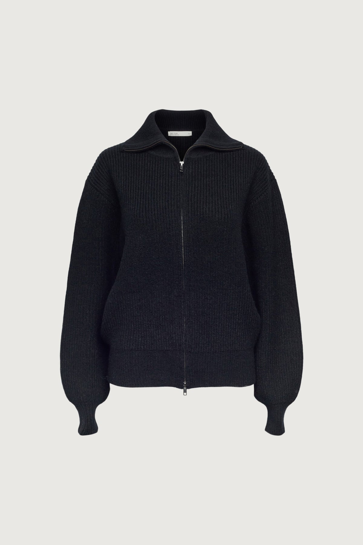HIGH NECKLINE ZIP UP SWEATER