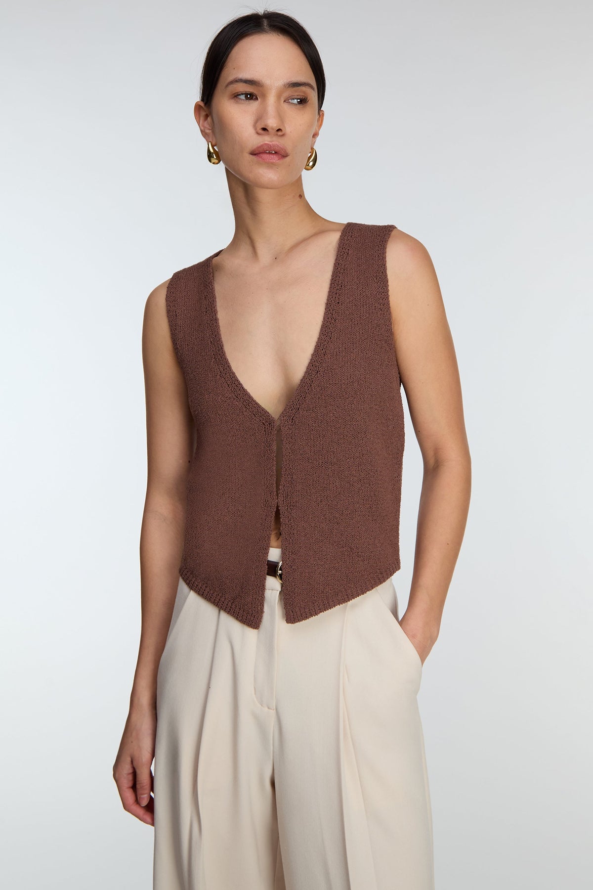 OPEN FRONT KNIT TANK