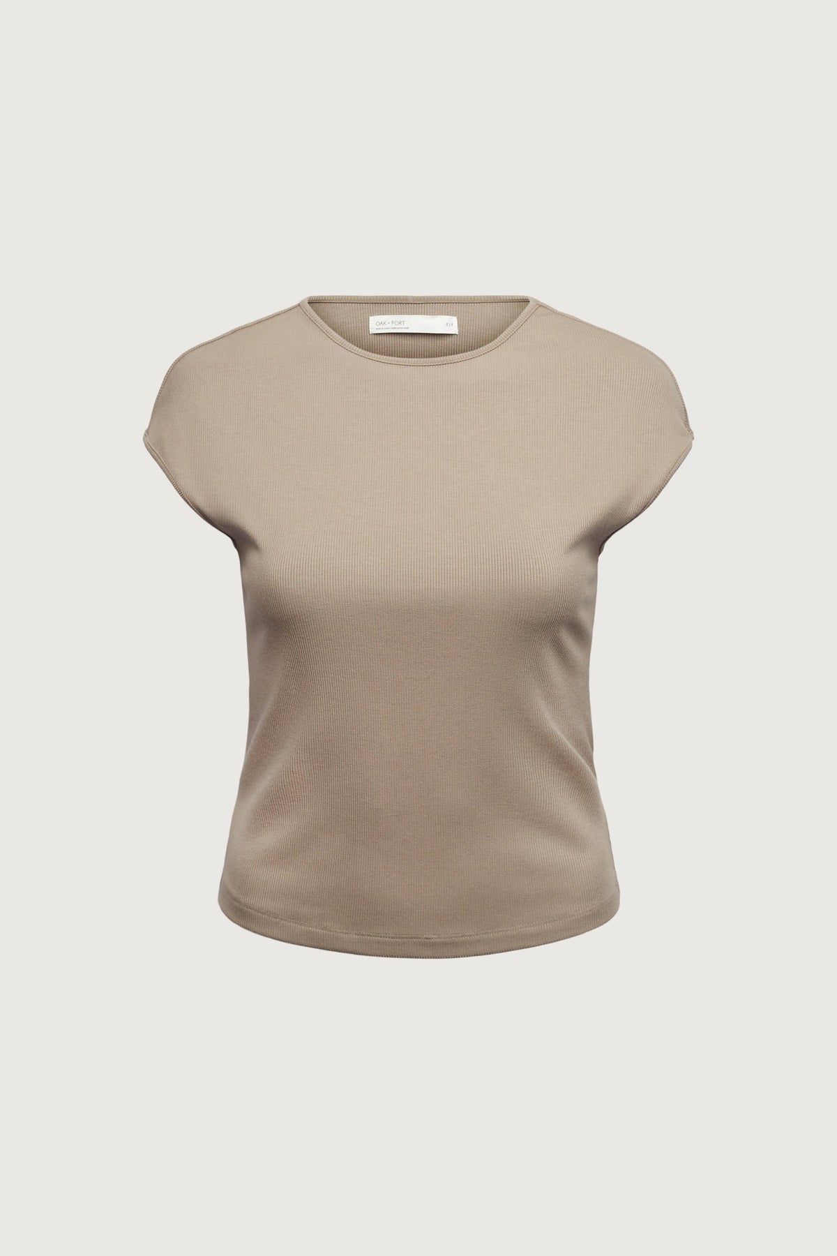 RIBBED MODAL CAP SLEEVE T-SHIRT
