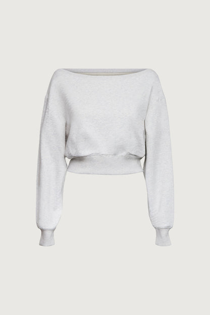 COTTON FRENCH TERRY CROPPED SWEATSHIRT