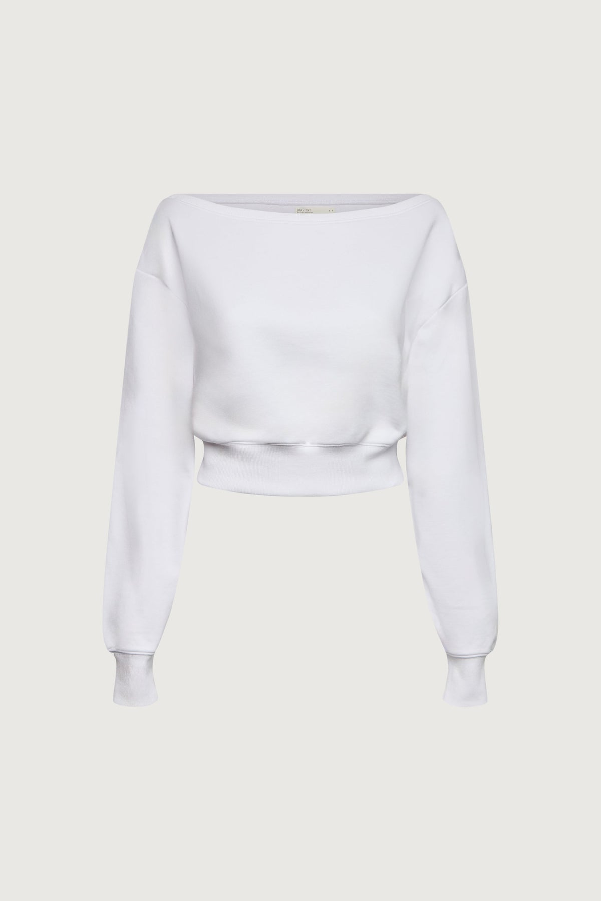 COTTON FRENCH TERRY CROPPED SWEATSHIRT