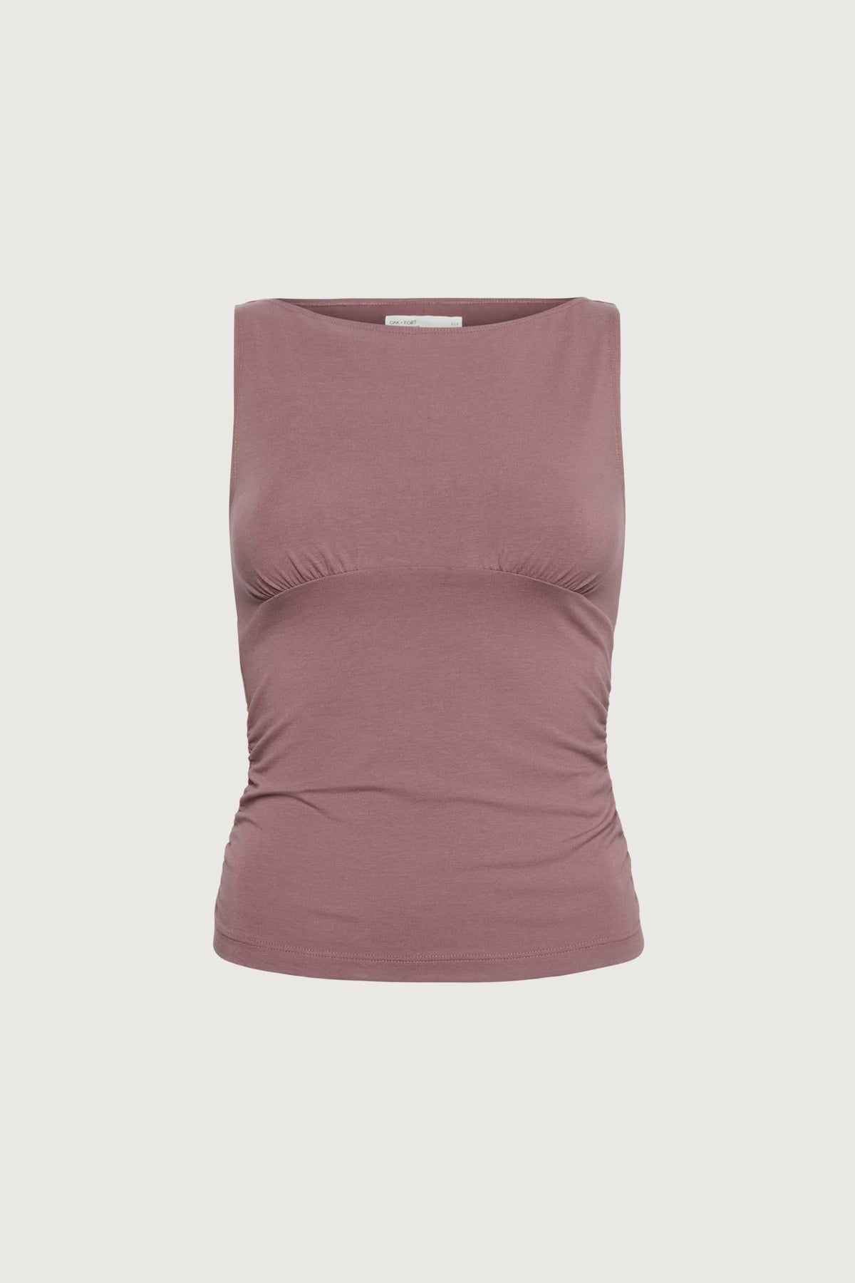 RUCHED HIGH NECK TANK TOP