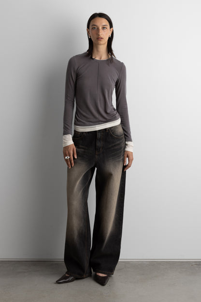 LAYERED EFFECT LONG SLEEVE TOP