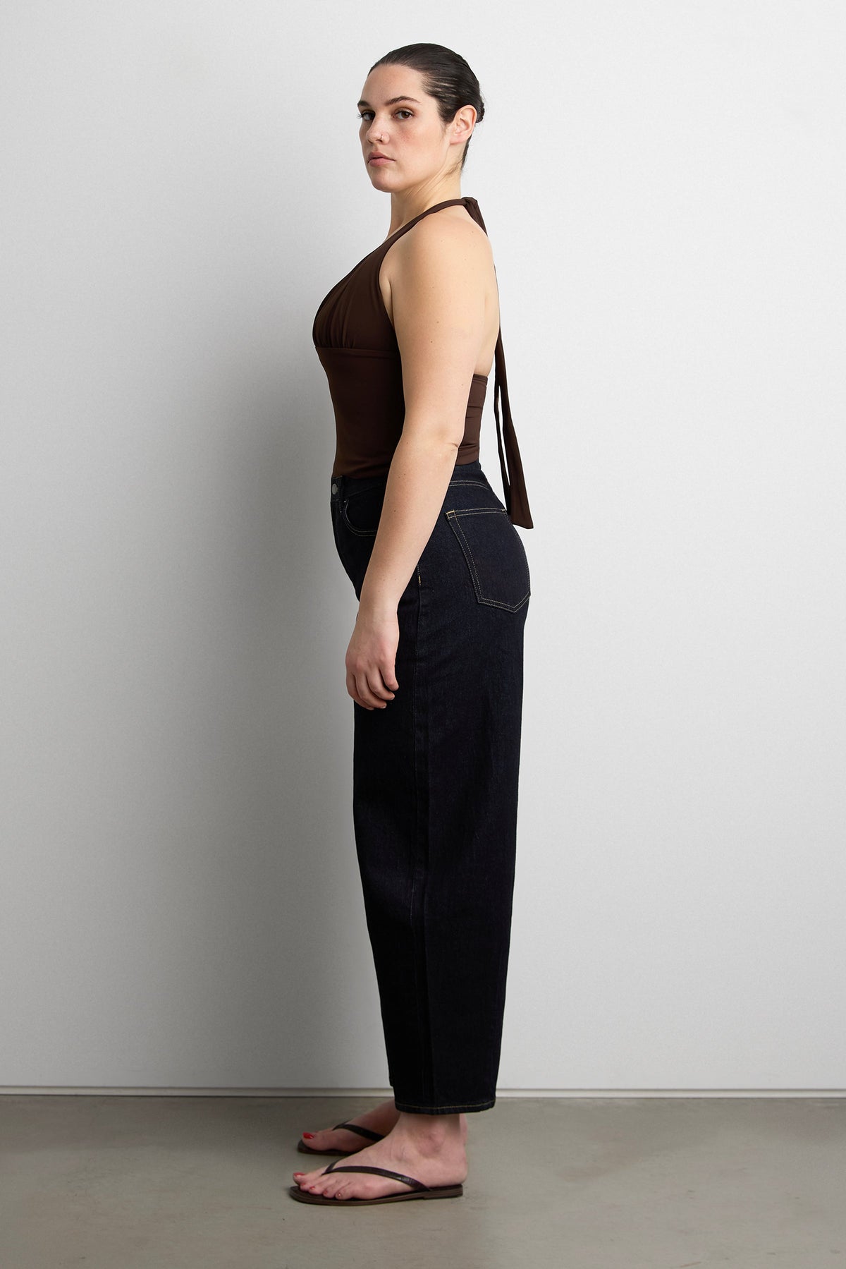 DEEP NECKLINE HALTER NECK TOP