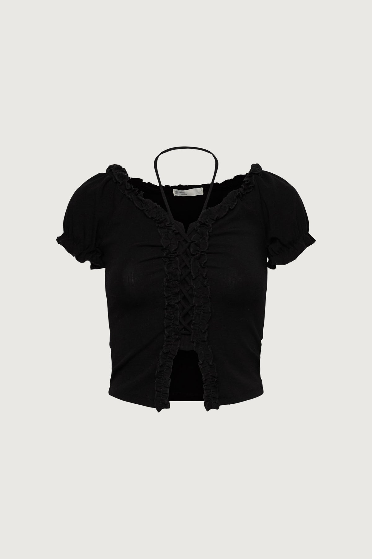 RUFFLE HALTER TOP
