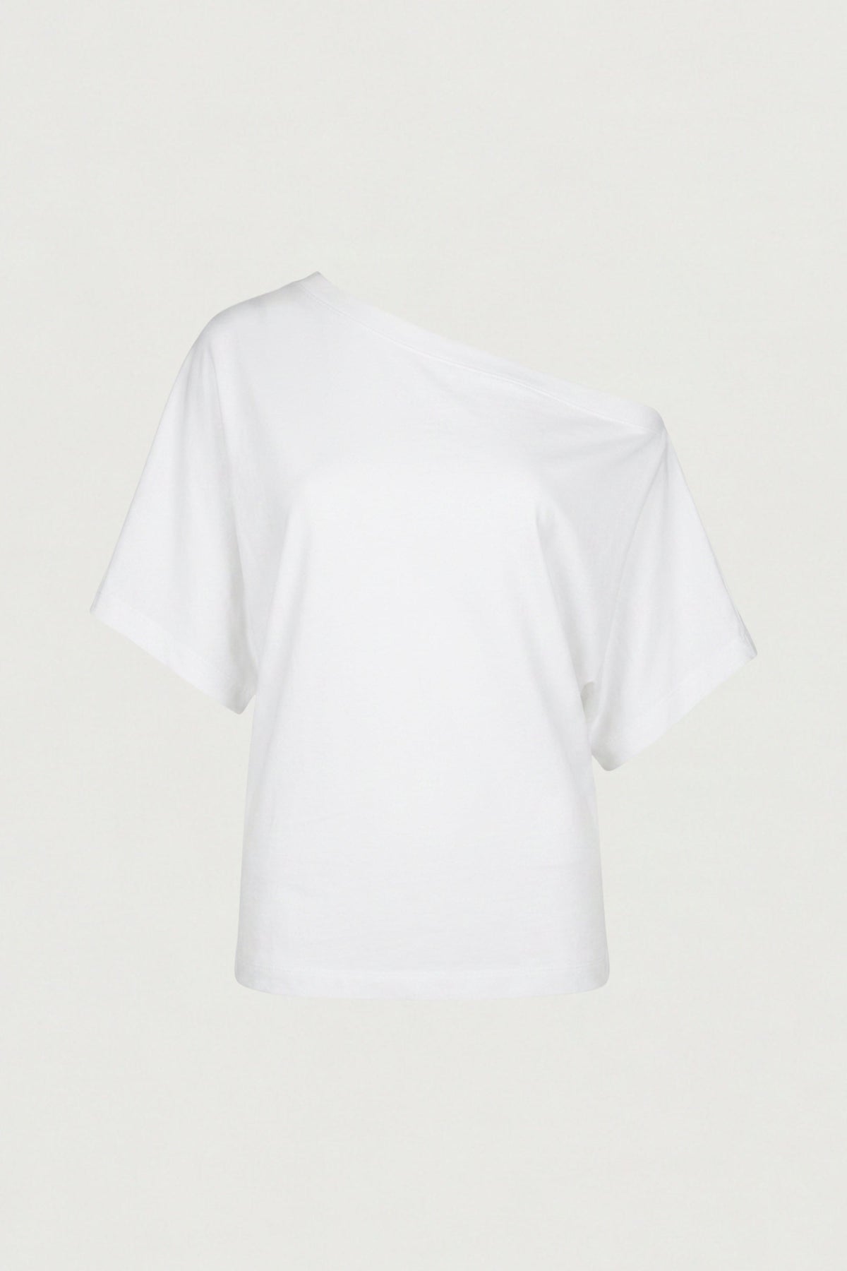 OFF THE SHOULDER COTTON JERSEY T-SHIRT