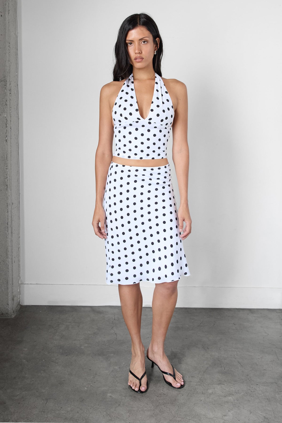 POLKA DOT HALTER NECK TOP