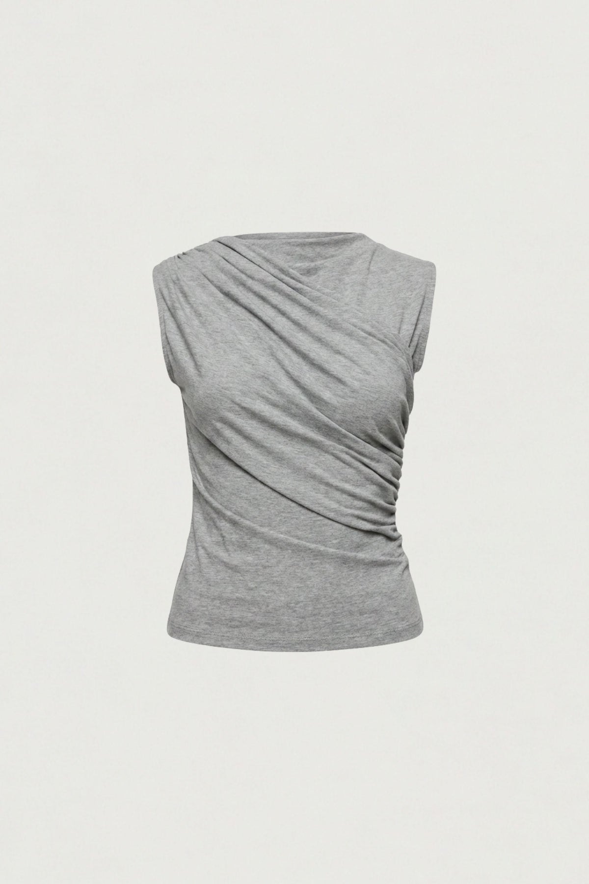 SIDE GATHER SLEEVELESS TOP