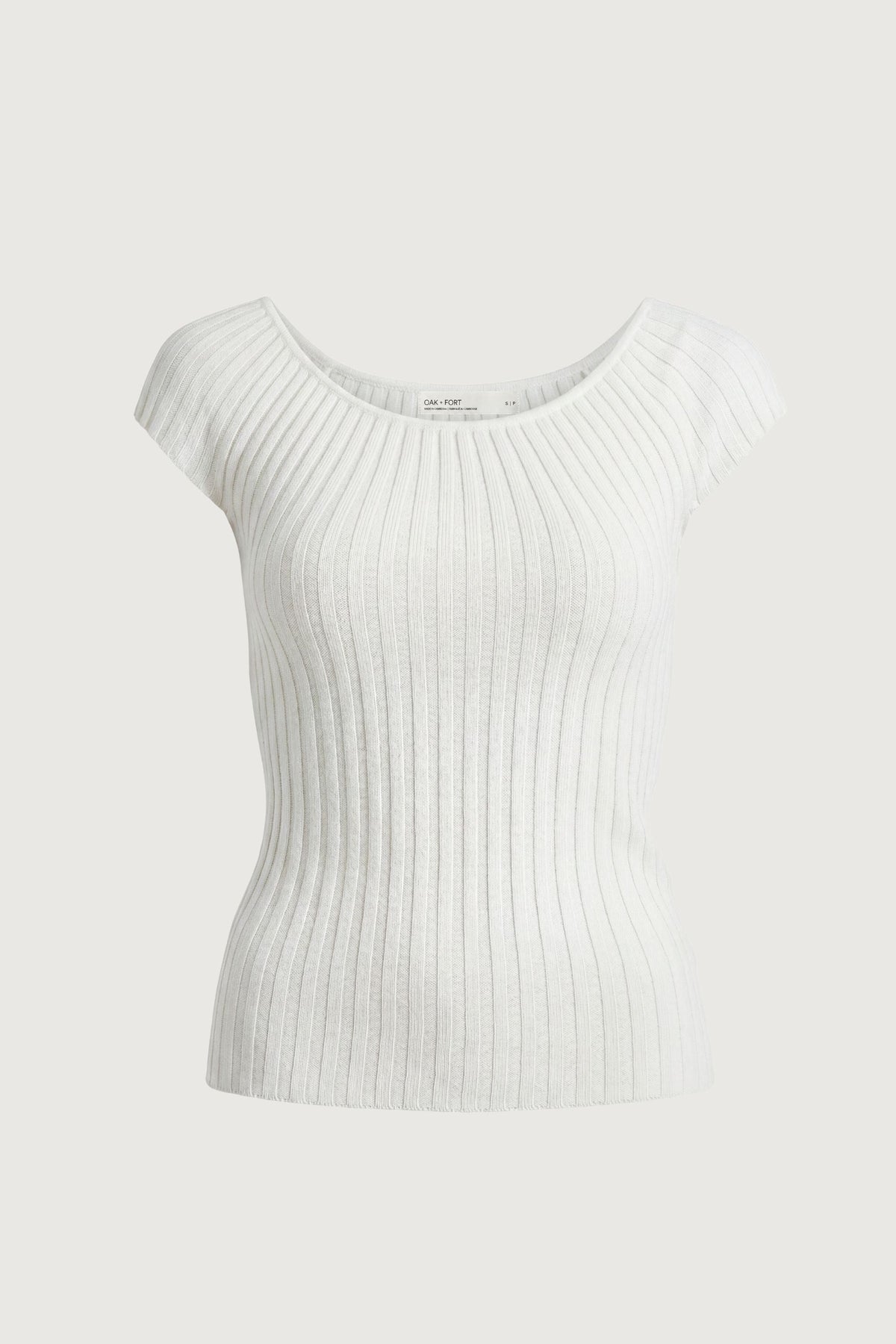 TEXTURED RIBBED KNIT CAP SLEEVE TOP