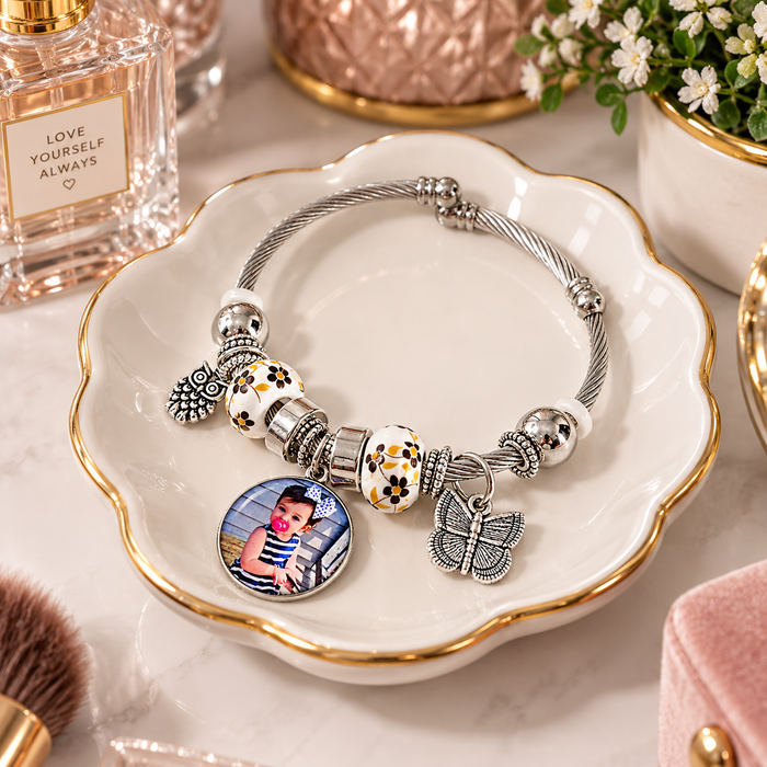 A Memory to Wear | Personalized Photo Charm Bracelet