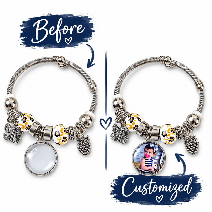 A Memory to Wear | Personalized Photo Charm Bracelet