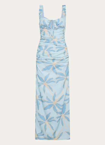 Cosmic Love Ruched Maxi Dress Opulent Blue