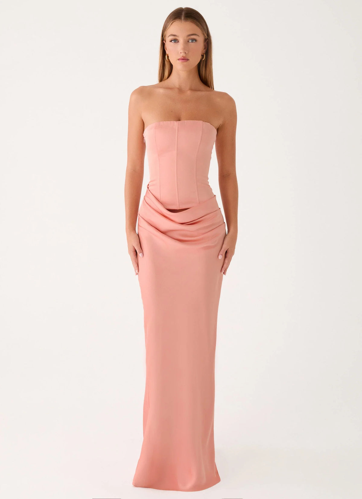 Adara Corset Maxi Dress Peach
