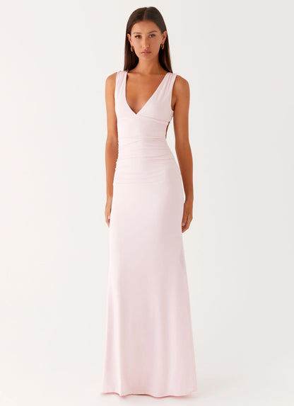Cherry Sky Maxi Dress Baby Pink