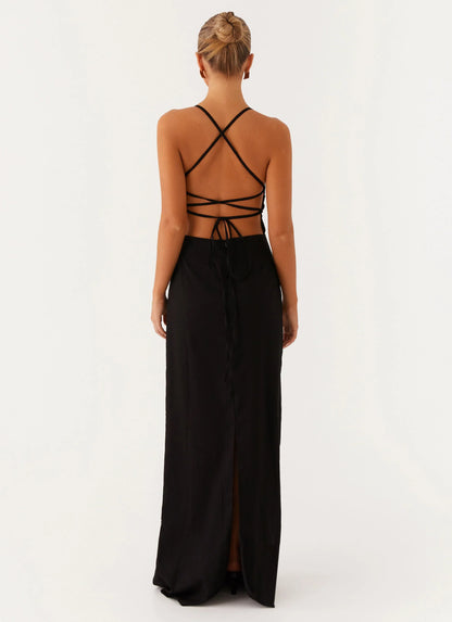 Cora Backless Maxi Dress Black