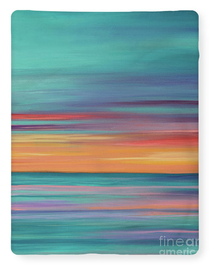 Abundance blue and orange ocean sunset - Blanket